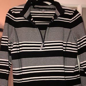 NEW T by Talbots MIXED STRIPE TERRY PULLOVER  SMALL PERFECT